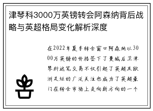 津琴科3000万英镑转会阿森纳背后战略与英超格局变化解析深度 津琴科3000万英镑转会阿森纳背后战略与英超格局变化解析深度